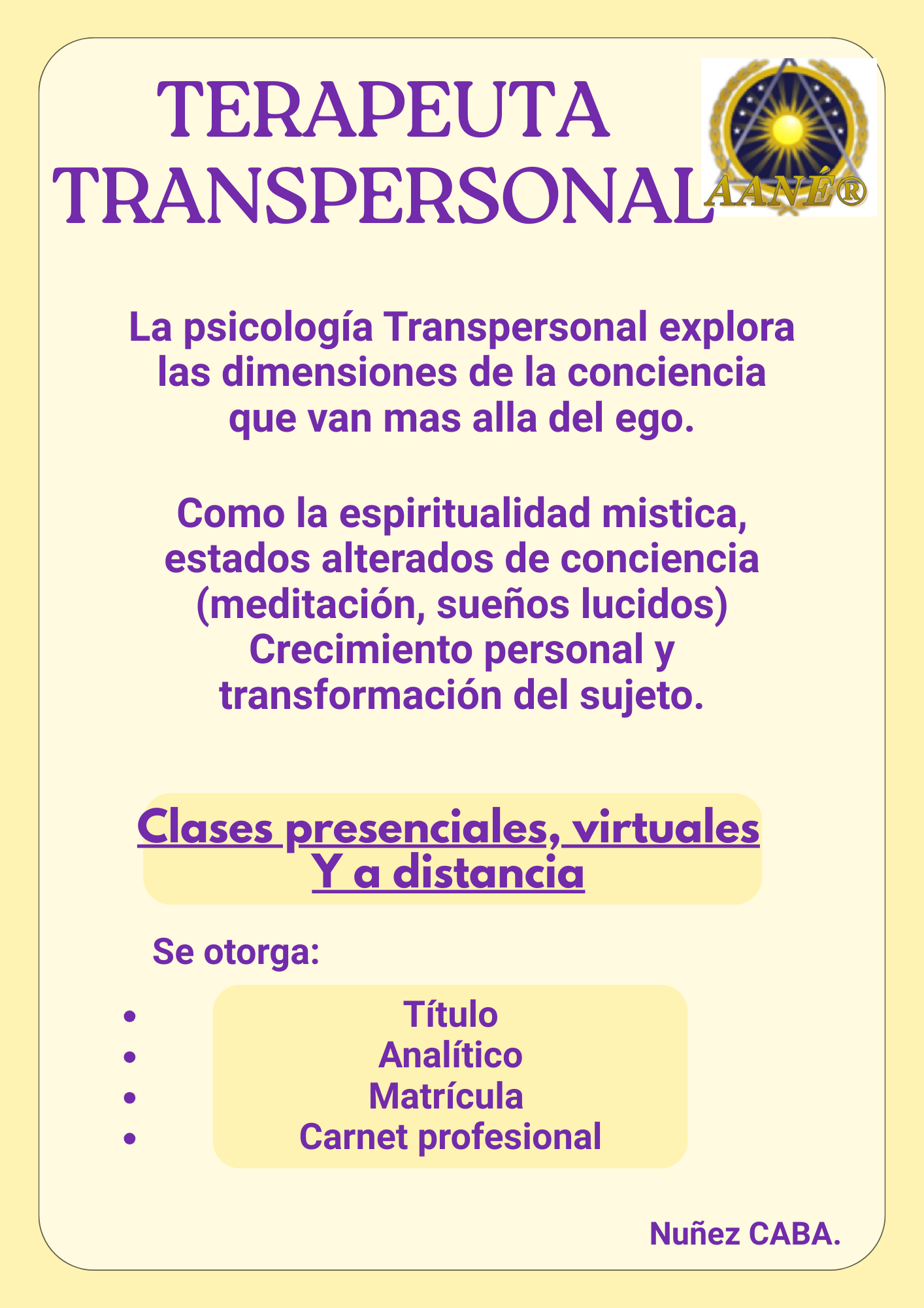 Terapeuta en Psicología Transpersonal